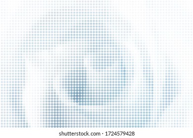 Blue gray dotted rose with halftone effect. Minimal vector graphic pattern