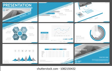 Blue, gray, elements of infographics on a white background. The best set of presentation templates. Presentation, leaflet and flyer,corporate report,marketing,advertising, supernova,annual report,2020