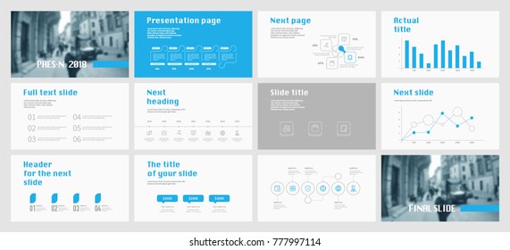 Blue and Gray elements on a white background. This template is the best as a business presentation, used in marketing and advertising, the annual report, flyer and banner