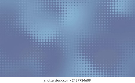 Fondo de puntos de semitonos de degradado gris azul. Ilustración vectorial. Puntos abstractos del estilo del arte pop en el fondo borroso abstracto