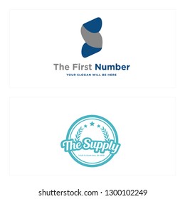 Blue gray green mint line art star leaf combination mark emblem logo design suitable for cafe business retail brand beverage goods product