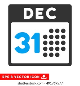Blue And Gray Last Year Day EPS vector pictogram. Illustration style is flat iconic bicolor symbol on a white background.