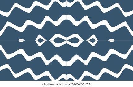 blue gray line ribbon on white background, seamless pattern with repeat blue waves as horizontal strip line, replete image design for fabric printing patter