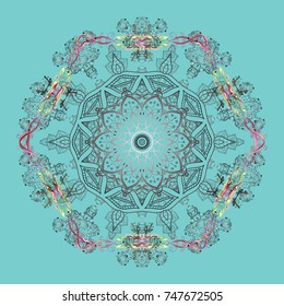 Blue, gray and neutral colors with snowflake. Isolated on colorful background. Vector illustration.