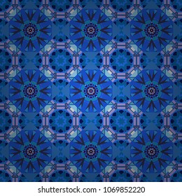 Blue, gray and neutral polygonal illustration consisting of rectangles. Vector rectangular design for your business. Creative geometric seamless pattern.