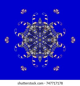 Blue, gray and neutral snow on blue, gray and neutral colors. Symbol of winter, Merry Christmas holiday, Happy New Year celebration. Abstract wallpaper, wrapping decoration.