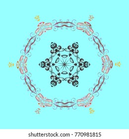 Blue, gray and neutral snowflakes. Blue, gray and neutral colors. Vector sketch. Christmas cute background with snowflakes abstract background. Holiday design for Christmas and New Year fashion prints