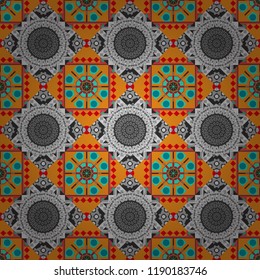 Blue, gray and orange vector polygonal illustration, which consist of rectangles. Rectangular pattern for your business design. Geometric background in Origami style with gradient.