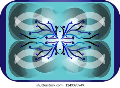 blue, gray ornament