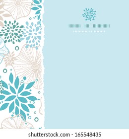 Blue and gray plants square torn seamless pattern background