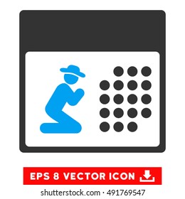 Blue And Gray Pray Calendar EPS vector pictogram. Illustration style is flat iconic bicolor symbol on a white background.