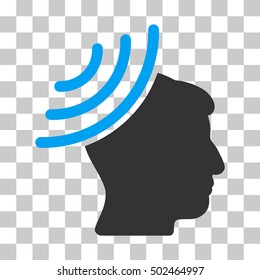 Blue And Gray Radio Reception Mind toolbar icon. Vector pictogram style is a flat bicolor symbol on chess transparent background.