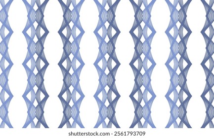 blue and gray ribbon on white background, seamless pattern with repeat blue waves as vertical strip line, replete image design for fabric printing patter