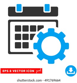 Blue And Gray Schedule Options EPS vector icon. Illustration style is flat iconic bicolor symbol on a white background.