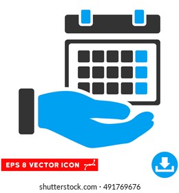 Blue And Gray Service Timetable EPS vector pictograph. Illustration style is flat iconic bicolor symbol on a white background.