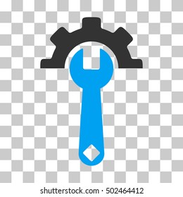 Blue And Gray Service Tools interface toolbar pictogram. Vector pictograph style is a flat bicolor symbol on chess transparent background.