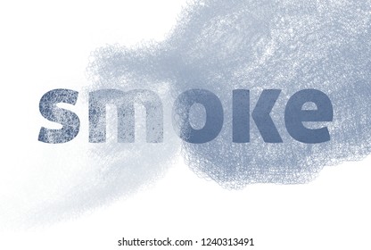 Blue gray smoke on a white background. Vector graphic illustration