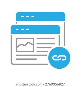 Blue and gray two tone backlinks icon