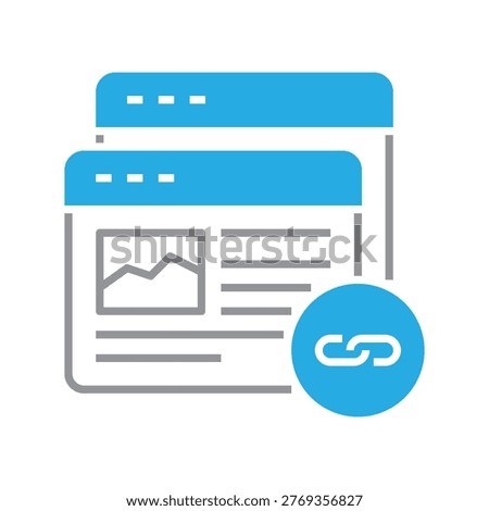 Blue and gray two tone backlinks icon