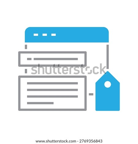 Blue and gray two tone meta tags icon