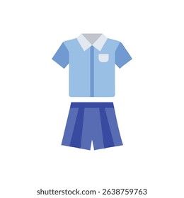 Blue and gray uniform design with skirt and shirt