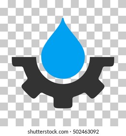 Blue And Gray Water Service interface icon. Vector pictogram style is a flat bicolor symbol on chess transparent background.