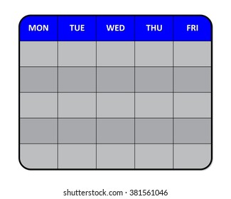 Blue and gray week schedule modern template vector