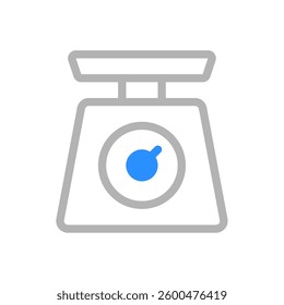 Blue and Gray Weight Scale Icon, Vector Element