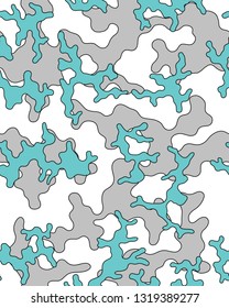 Blue, gray and white camouflage pattern.Seamless background.Vector illustration.