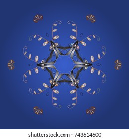 Blue, gray and white colors. Christmas pattern with snowflakes abstract background. Vector illustration. Holiday design for Christmas and New Year fashion prints.