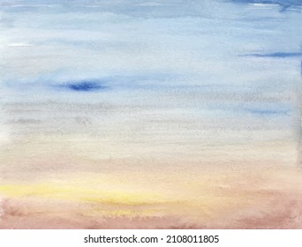 Blue Gray Winter sunset Watercolor Background Texture and wallpaper 