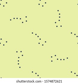 Blue Great Bear constellation icon isolated seamless pattern on yellow background.  Vector Illustration