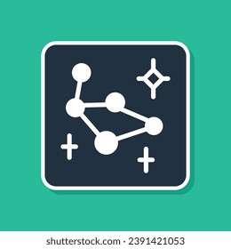 Blue Great Bear constellation icon isolated on green background.  Vector