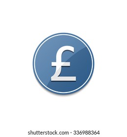 Blue Great Britain Pound icon with shadow