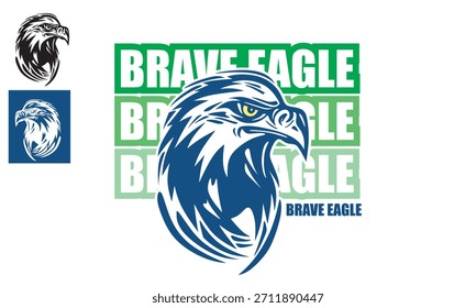 blue great eagle head logo, silhouette of best image for hawk vector illustrations