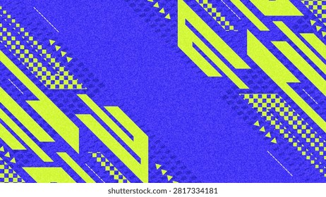 Blue and Gree Dynamic Sport Background With Geometric Shapes And Grunge Texture