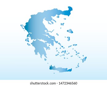 Blue Greece map ice with dark and light effect vector on light background illustration