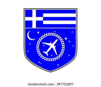 blue greece plane airport flight airline airway image symbol icon