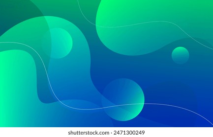 Blue and green abstract background. Dynamic shapes composition. Vector illustration