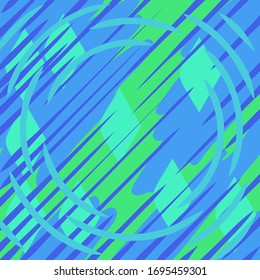 blue green abstract background with lines and shapes, vector illustration