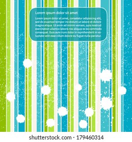 Blue and green abstract background. Scratched with drops. Vertical stripes. Place for your text.