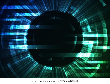blue green abstract circle background, digital overlap layer line, simple technology design template, vector illustration
