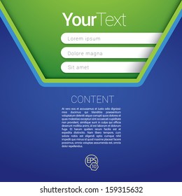 Blue green abstract composition edition of a scalable futuristic minimal vector software 3d navigation layout design simple menu for printing, for web, or for mobile application for universal use 