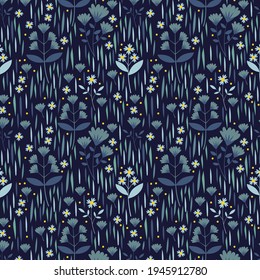 Blue and green abstract flower pattern