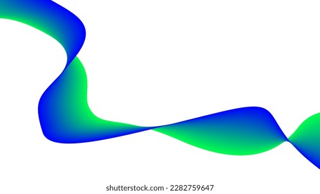 blue green Abstract flowing wavy gradient. ribbon vector illustration.
