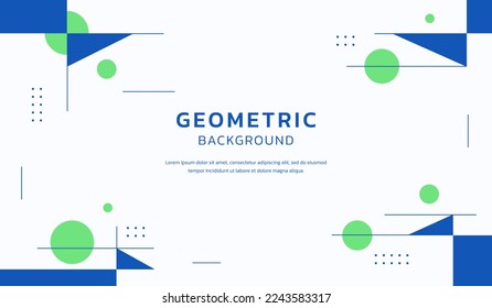 Azul y verde abstracto de fondo geométrico de ilustración de vector premium
