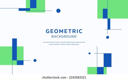 Azul y verde abstracto de fondo geométrico de ilustración de vector premium