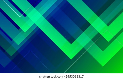 Diseño de fondo geométrico abstracto azul y verde. Ilustración vectorial