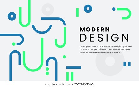 Ilustración vectorial de fondo geométrico abstracto azul y verde