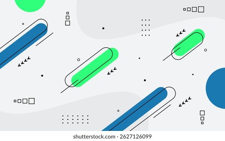 Ilustração do vetor de fundo geométrico abstrato azul e verde